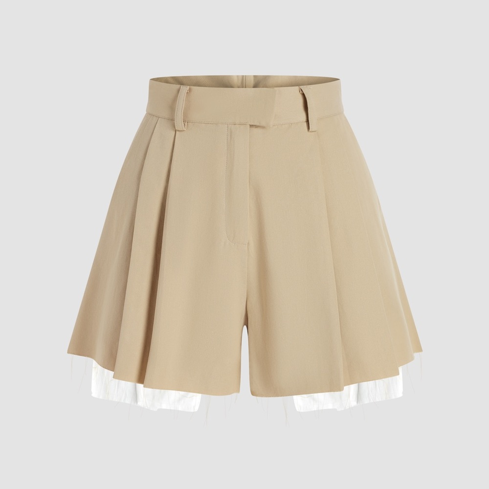 Solid A-Line High Waist Shorts